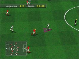 In game image of Olympic Soccer - Atlanta 1996 on the Sony Playstation.