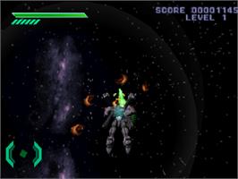 In game image of Omega Boost on the Sony Playstation.