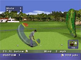 In game image of PGA Tour 98 on the Sony Playstation.