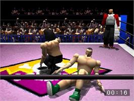 In game image of Pro Wrestling Sengokuden on the Sony Playstation.