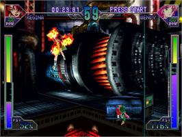 In game image of Psychic Force 2 on the Sony Playstation.