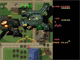 In game image of Raiden Dx on the Sony Playstation.