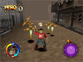 In game image of Rising Zan: The Samurai Gunman on the Sony Playstation.