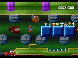In game image of Robocod - James Pond 2 on the Sony Playstation.