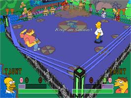 In game image of Simpsons Wrestling, The on the Sony Playstation.