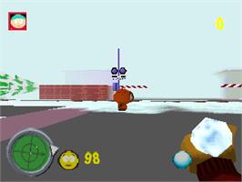 In game image of South Park on the Sony Playstation.