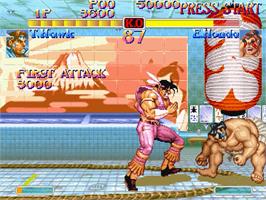 In game image of Street Fighter Collection on the Sony Playstation.