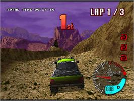 In game image of TNN Motor Sports Hardcore 4x4 on the Sony Playstation.