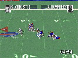 In game image of Tecmo Super Bowl on the Sony Playstation.
