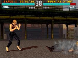 In game image of Tekken 3 on the Sony Playstation.