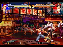 In game image of The King of Fighters '97 on the Sony Playstation.
