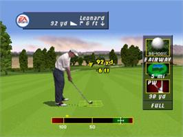 In game image of Tiger Woods Pga Tour Golf on the Sony Playstation.