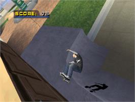 In game image of Tony Hawk's Pro Skater 4 on the Sony Playstation.