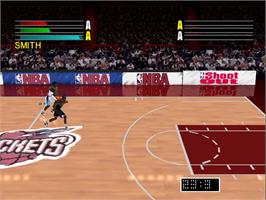 In game image of Total Nba '96 on the Sony Playstation.