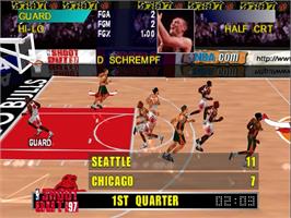 In game image of Total Nba 97 on the Sony Playstation.