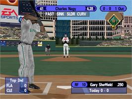 In game image of Triple Play 99 on the Sony Playstation.