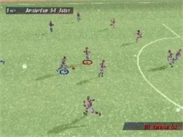 In game image of Uefa Striker on the Sony Playstation.