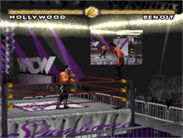 In game image of WCW Nitro on the Sony Playstation.