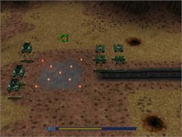 In game image of Warzone 2100 on the Sony Playstation.