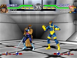 In game image of X-Men: Mutant Academy on the Sony Playstation.