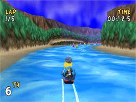 In game image of Xs Airboat Racing on the Sony Playstation.