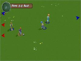 In game image of Xs Junior League Soccer on the Sony Playstation.