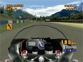In game image of Xs Moto on the Sony Playstation.