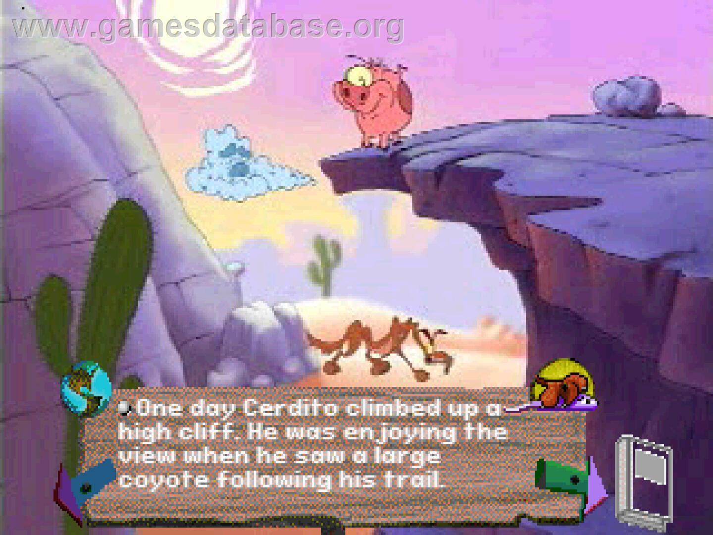 Lightspan - Liquid Books Adventure 2 - Amrita's Trees And Cerdito And The Coyote - Sony Playstation - Artwork - In Game