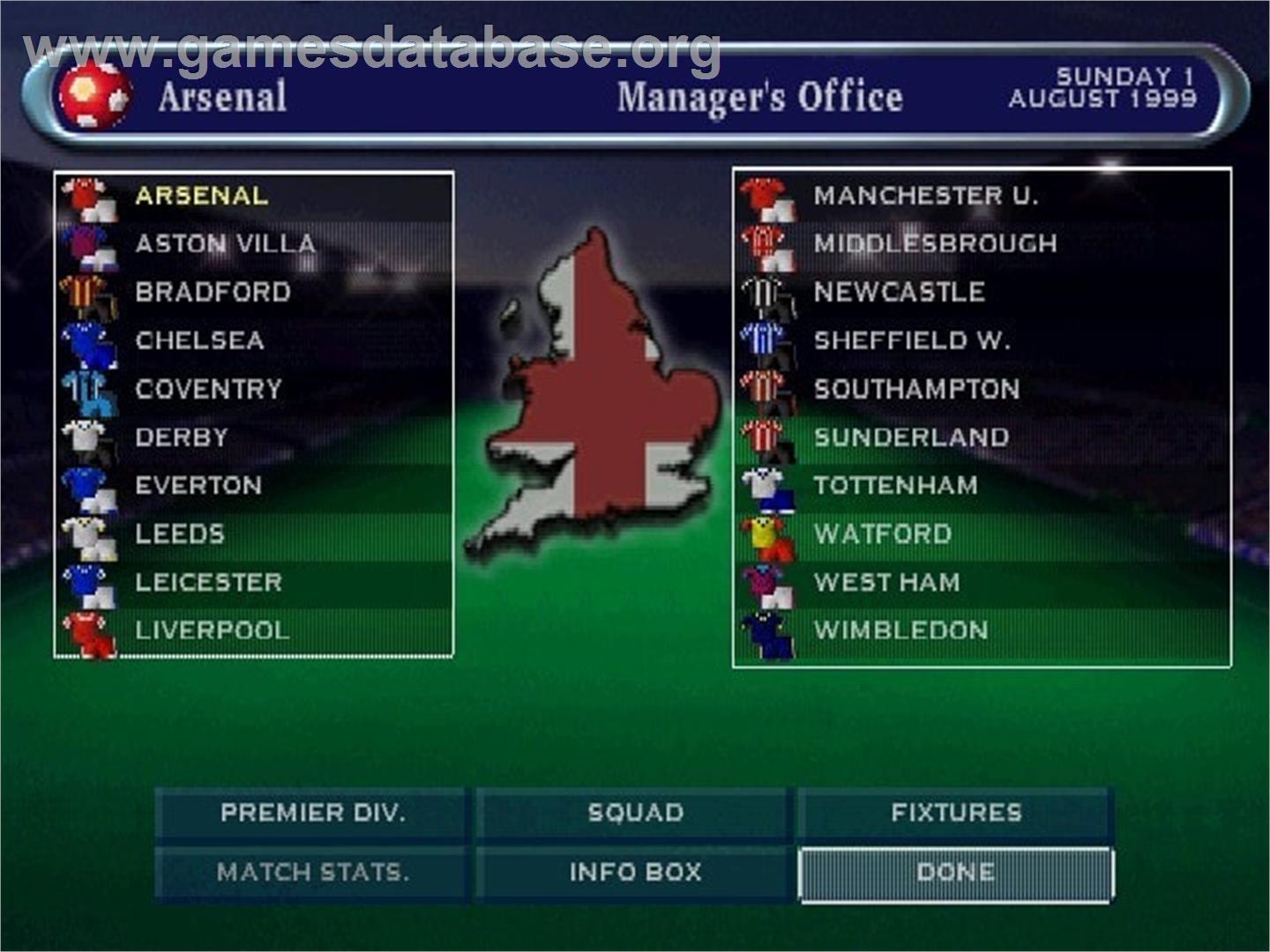 Player Manager 2000 - Sony Playstation - Artwork - In Game