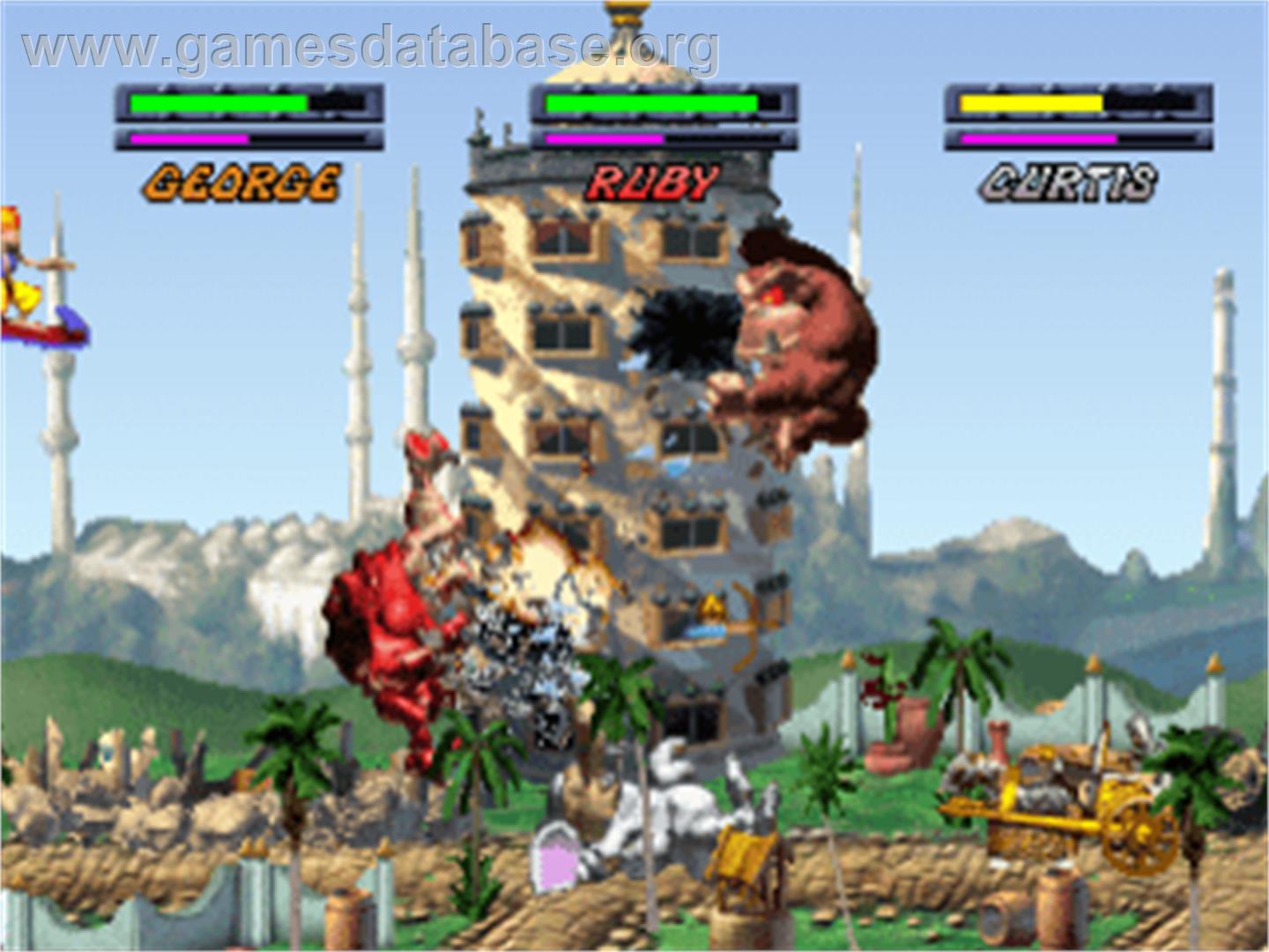 Rampage Through Time - Sony Playstation - Artwork - In Game