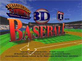 Title screen of 3d Baseball on the Sony Playstation.