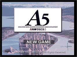 Title screen of A5 - A Ressha De Ikou 5 on the Sony Playstation.