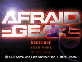 Title screen of Afraid Gear on the Sony Playstation.