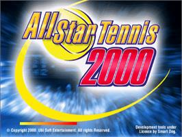 Title screen of All Star Tennis 2000 on the Sony Playstation.