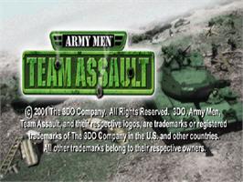 Title screen of Army Men - Team Assault on the Sony Playstation.