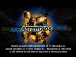 Title screen of Asteroids on the Sony Playstation.