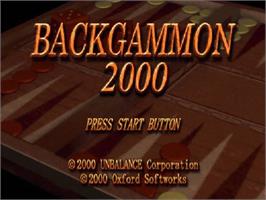 Title screen of Backgammon 2000 on the Sony Playstation.