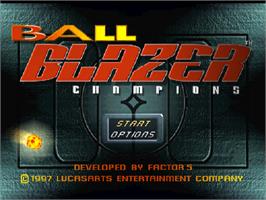 Title screen of Ballblazer Champions on the Sony Playstation.