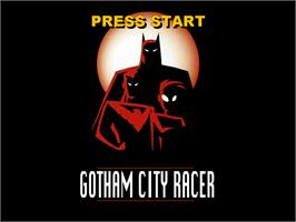 Title screen of Batman - Gotham City Racer on the Sony Playstation.