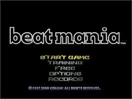 Title screen of Beat Mania on the Sony Playstation.