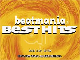 Title screen of Beatmania Best Hits on the Sony Playstation.