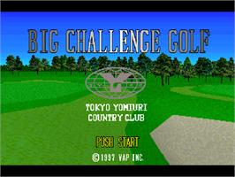 Title screen of Big Challenge Golf - Tokyo Yomiuri Country Club Hen on the Sony Playstation.
