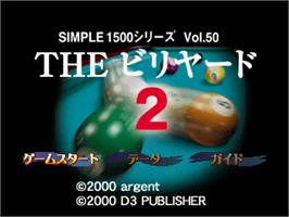 Title screen of Billiard 2 (simple 1500 Series), The on the Sony Playstation.