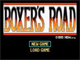 Title screen of Boxer's Road on the Sony Playstation.