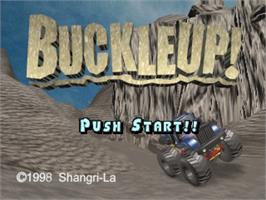 Title screen of Buckle Up! on the Sony Playstation.