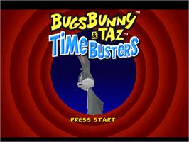 Title screen of Bugs Bunny And Taz - Time Busters on the Sony Playstation.