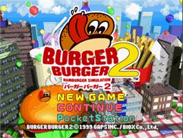 Title screen of Burger Burger 2 on the Sony Playstation.