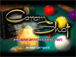 Title screen of Carom Shot on the Sony Playstation.