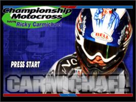 Title screen of Championship Motocross Featuring Ricky Carmichael on the Sony Playstation.