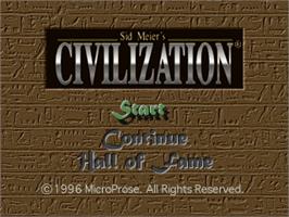 Title screen of Civilization on the Sony Playstation.